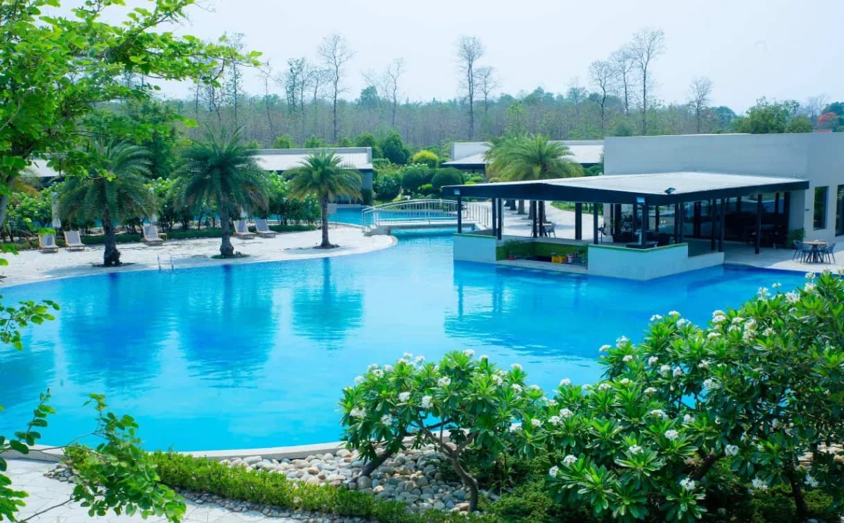 Biggest Swimming Pool in Nepal with tropical vibe is in Tiger Palace by Soaltee