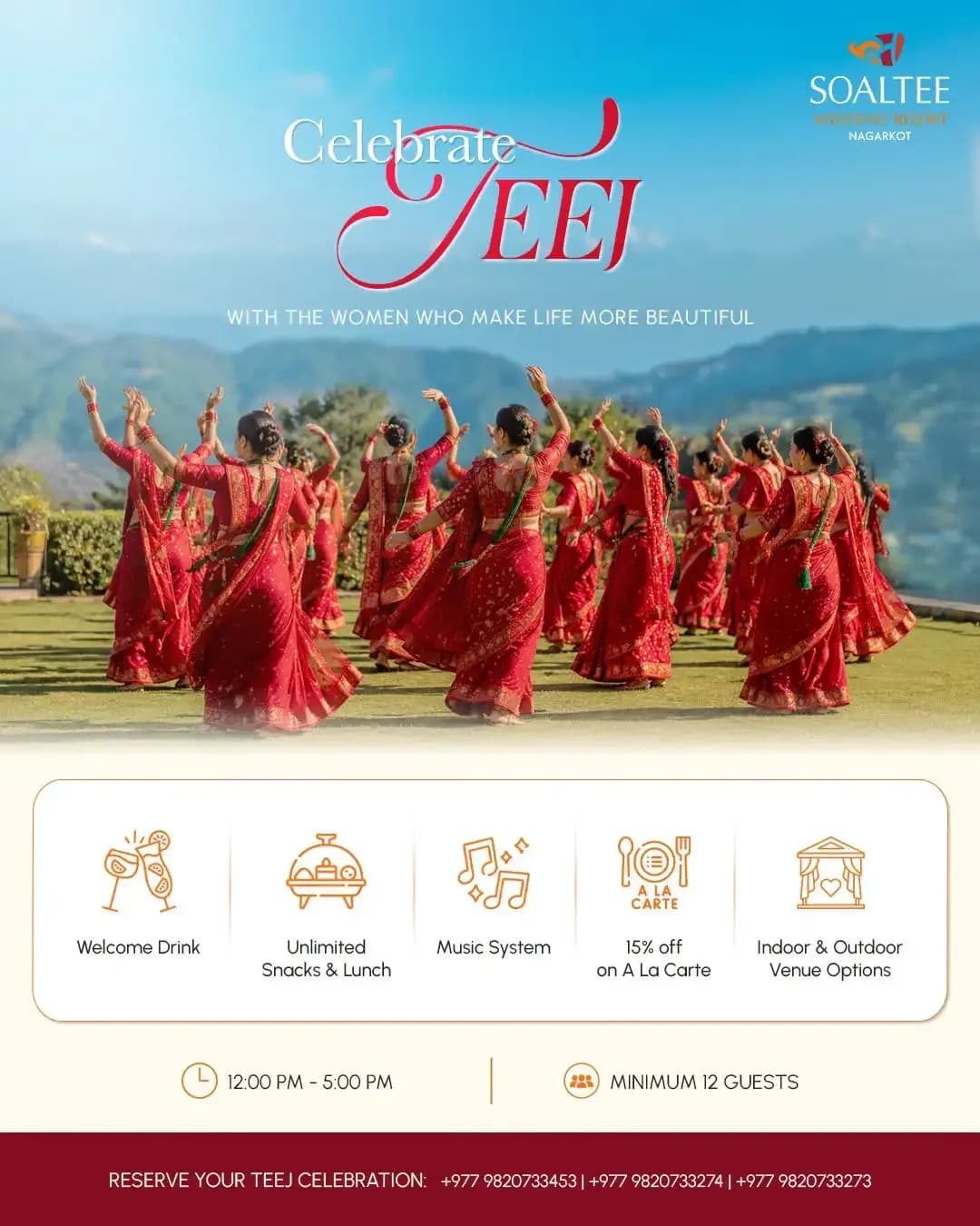 Teej and Dar Celebration at Soaltee Westend Resort Nagarkot near Kathmandu