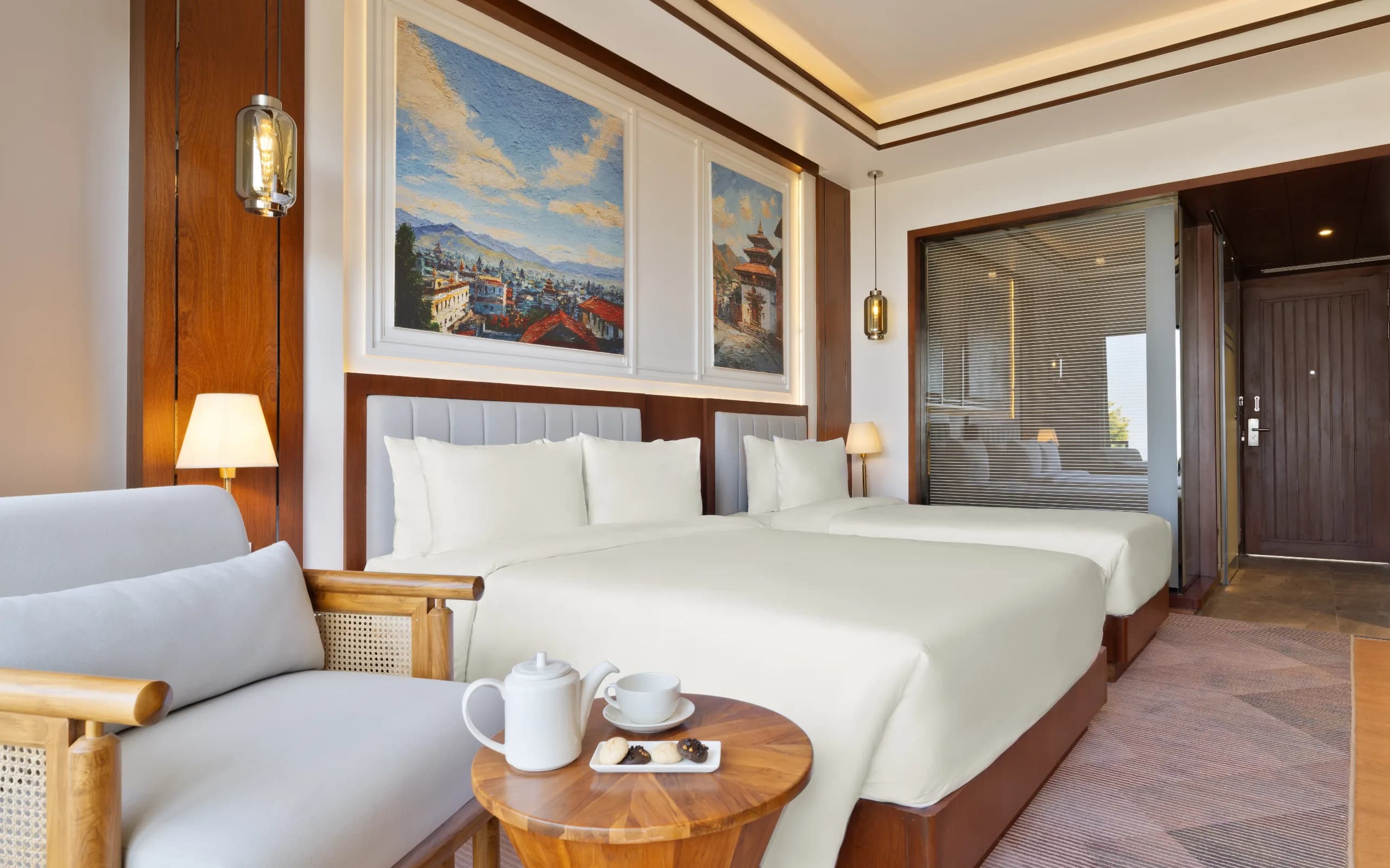 deluxe twin room at soaltee resort shivapuri national park