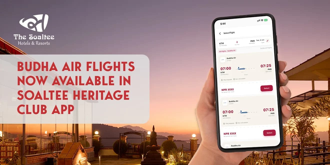 Budha Air Flights Now Available in Soaltee Heritage Club App