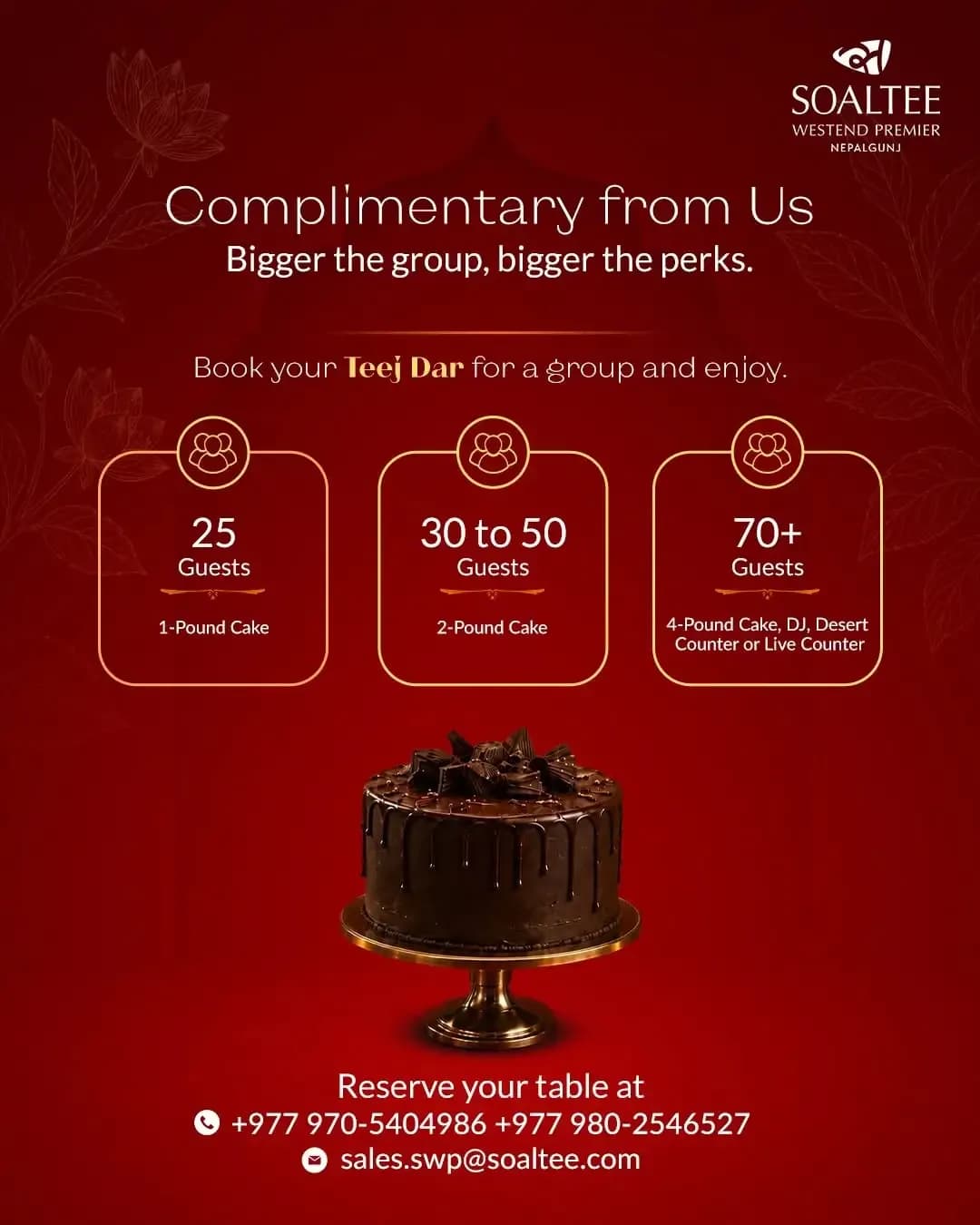 Teej Dar Celebration in Nepalgunj at Soaltee Westend Premier and complimentary perks