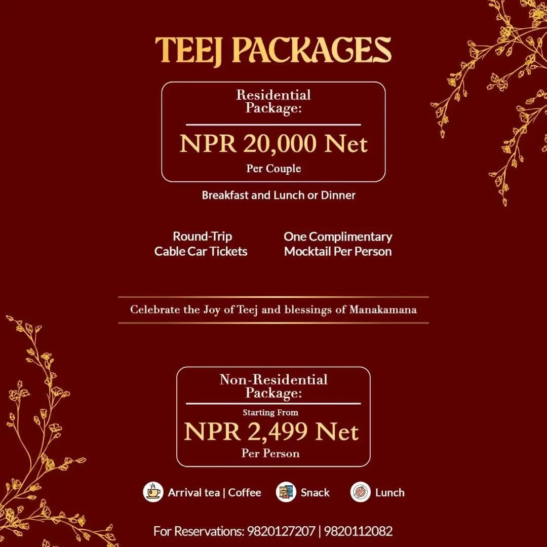 details on Teej Celebration 2026 at Soaltee Westend Resort Manakamana