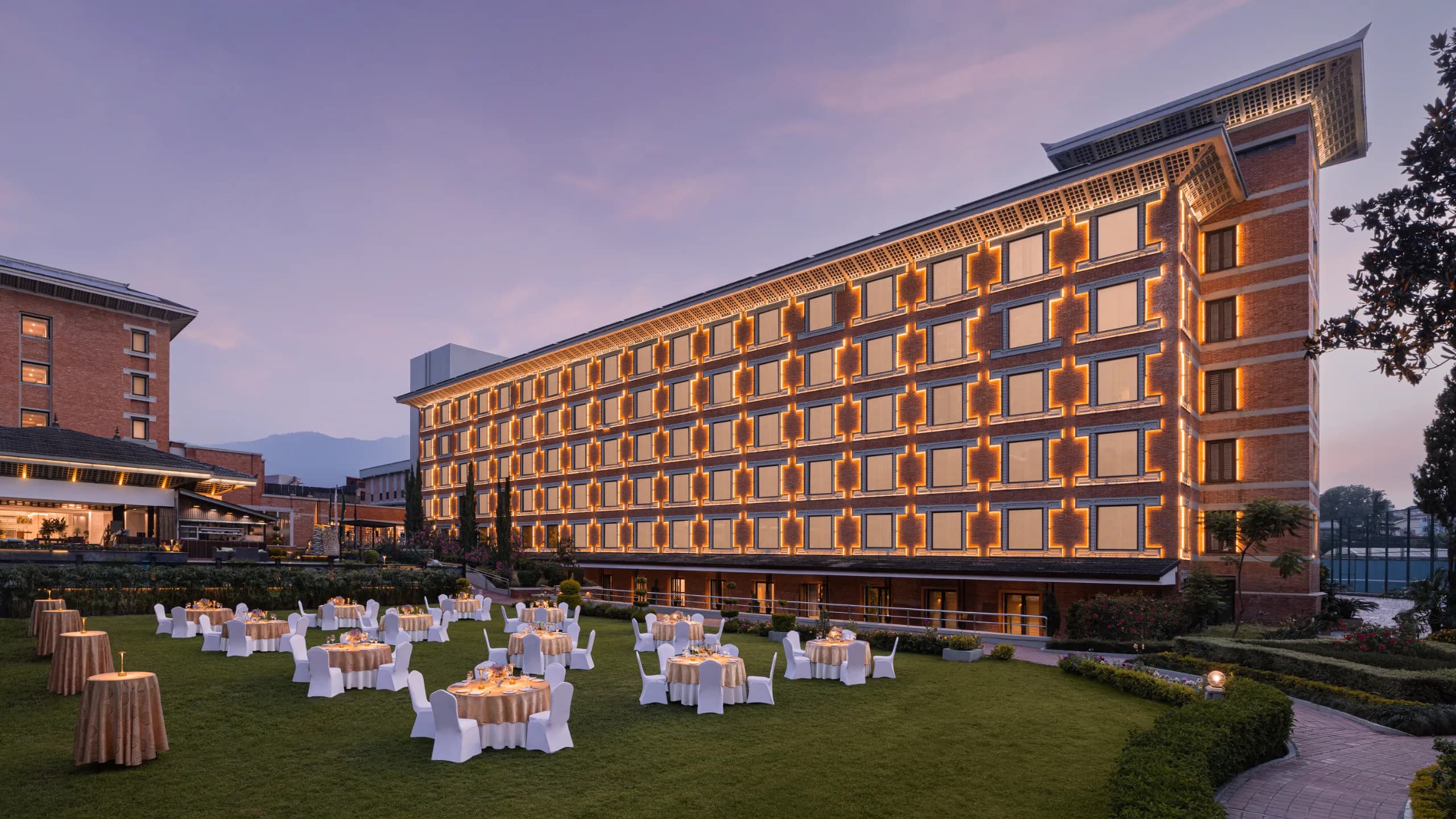 Evening facade view