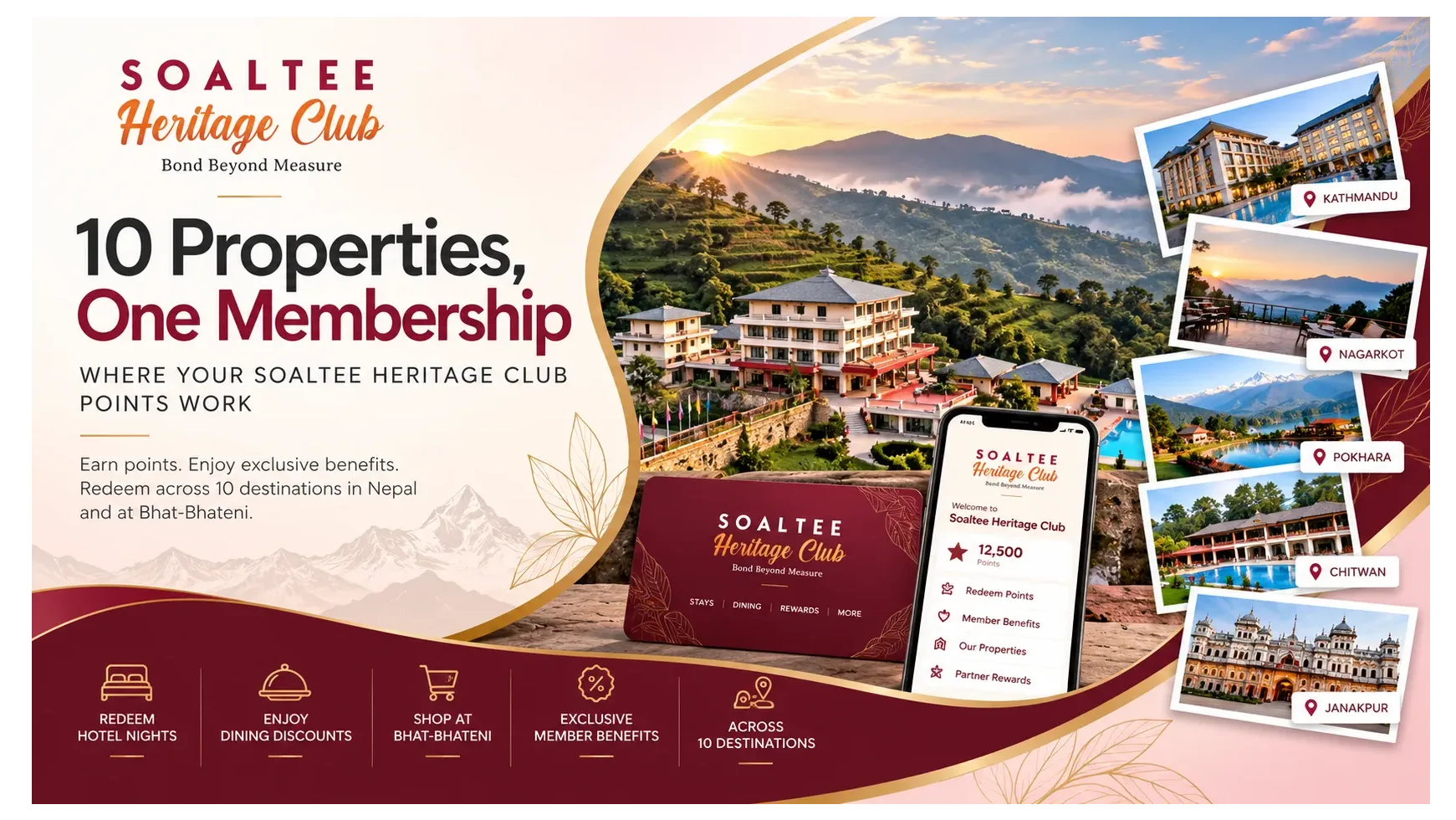 10 properties one membership: Soaltee Heritage Club