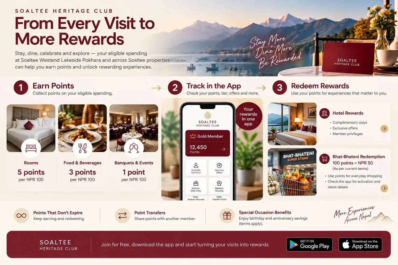 Earn Points on Eligible Stays, Dining and Events