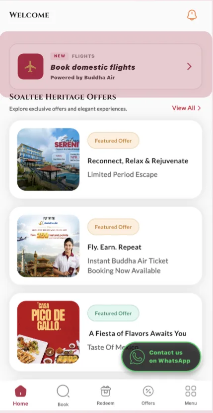 Budha Air Flights Now Available in Soaltee Heritage Club App
